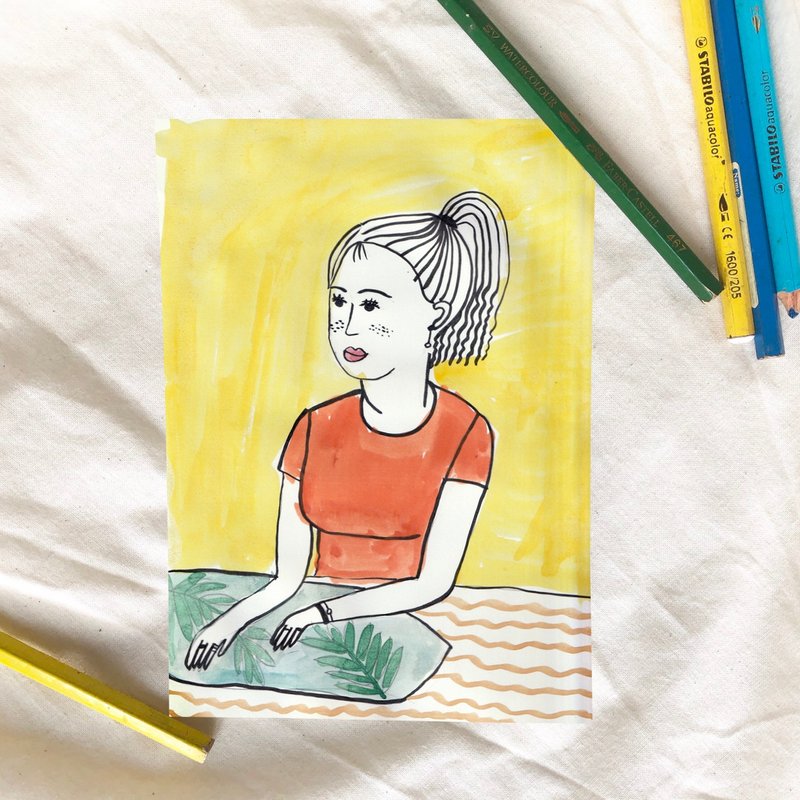 平行宇宙的你/水彩似颜绘by宇宙豆花 - 订制画像 - 纸 多色