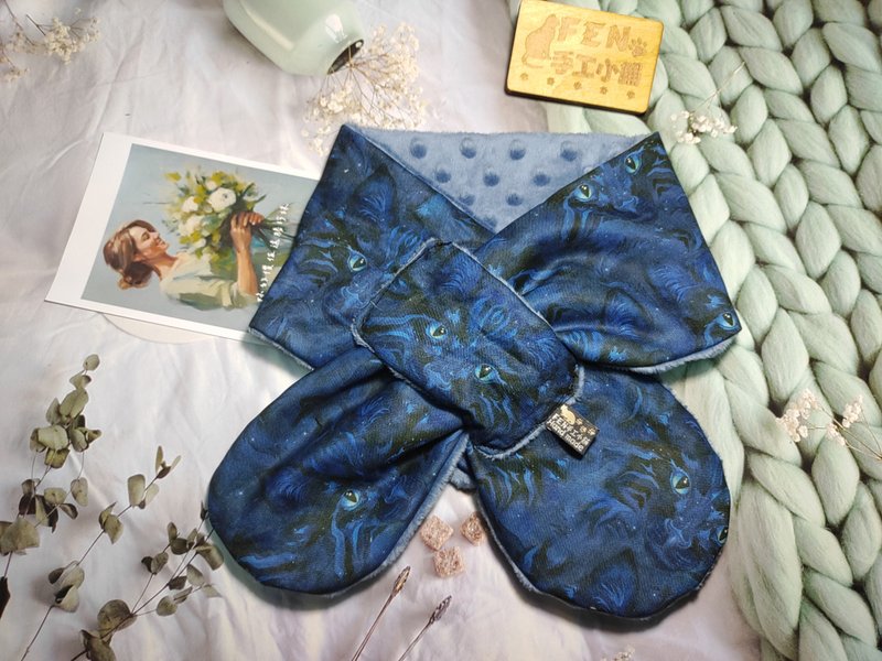 美国薄棉布暗夜猫咪手作围脖-不分年龄围脖-围巾-脖围-暖和围脖-- - 围巾/披肩 - 棉．麻 