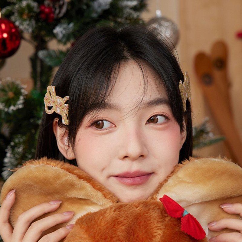 蝴蝶结小兔 可爱复古印花 壓克力髮夹 髮飾 - 发饰 - 其他材质 多色