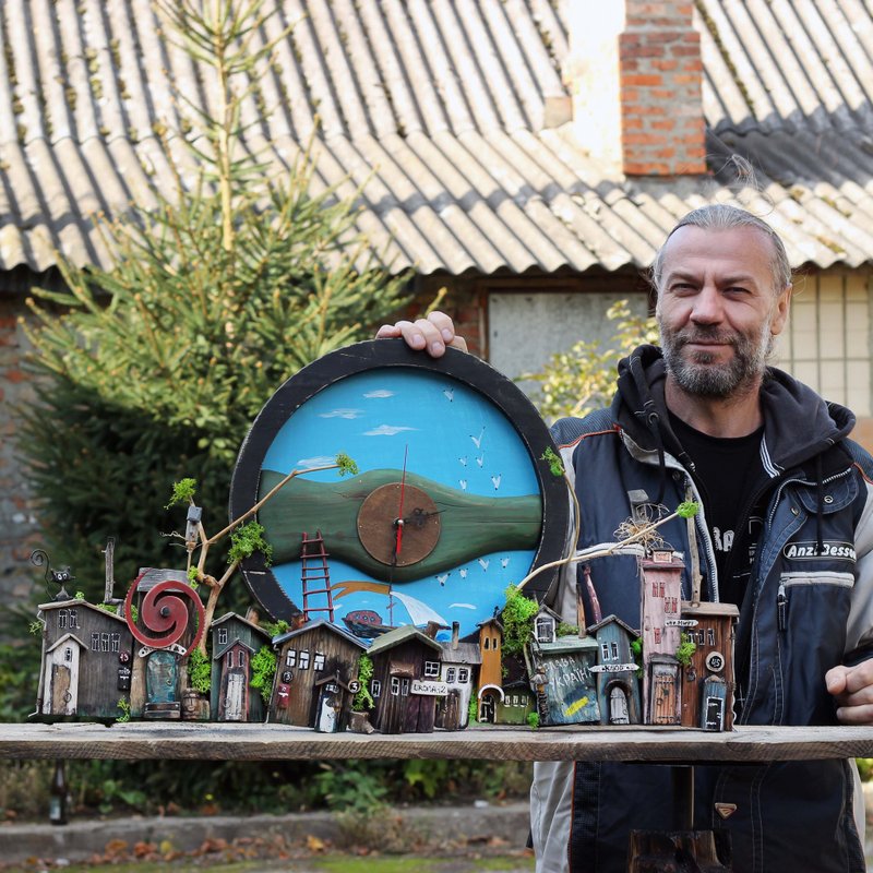 Handmade 100% single copy Decorative clock South of Ukraine - 时钟/闹钟 - 木头 多色