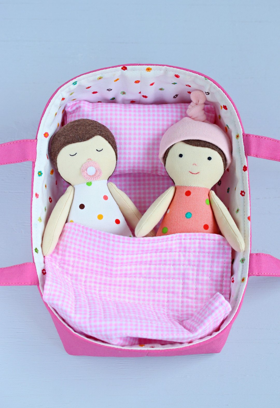 2 PDF Mini Baby Doll + Sleeping Basket for Mini Doll Sewing Pattern - 手工艺教程/工具书 - 其他材质 