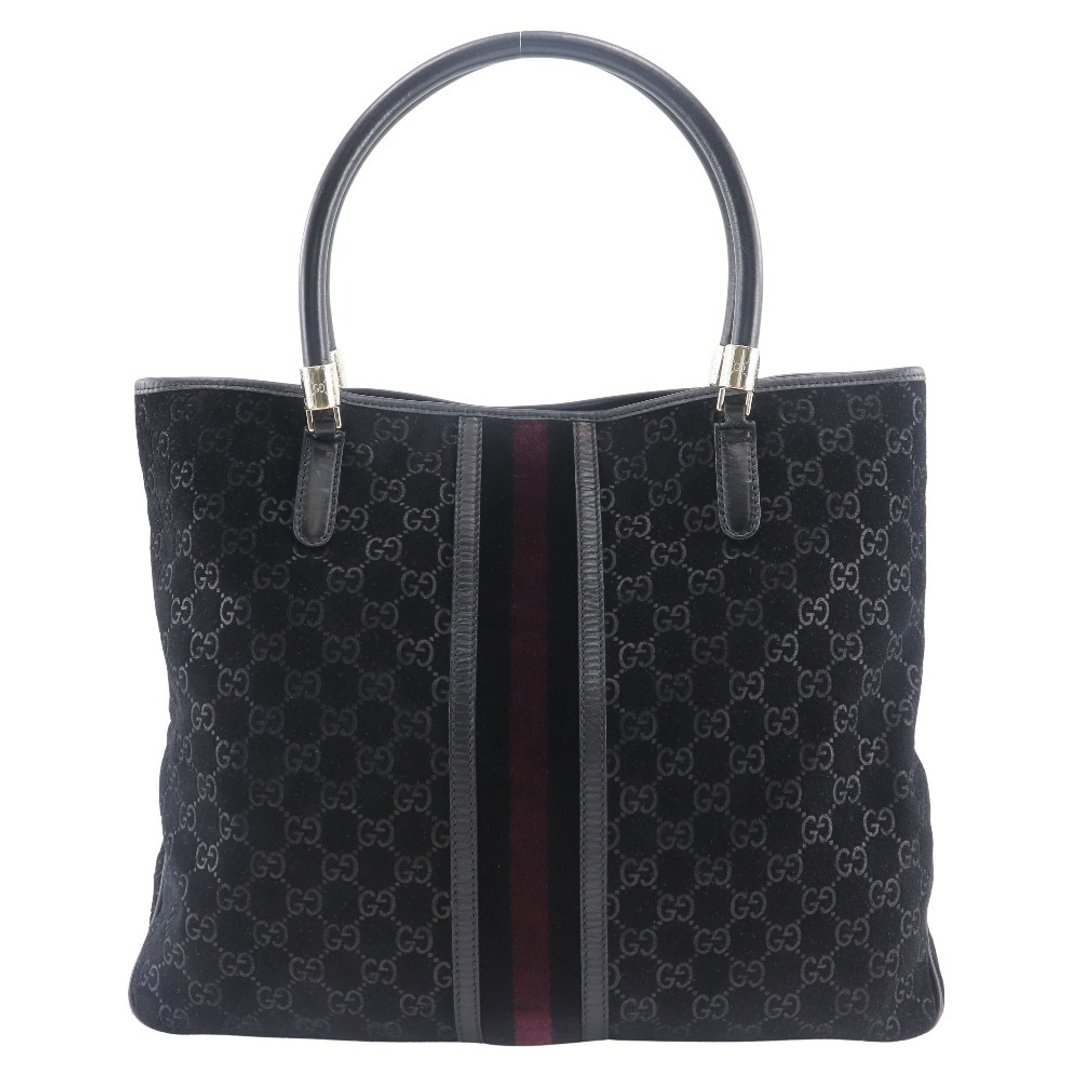【日本直送】GUCCI 经典织带系列 托特包 162160 麂皮 黑色 中性【二手】 - 手提包/手提袋 - 真皮 黑色