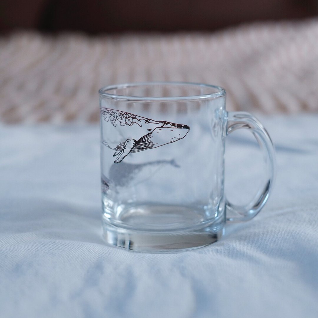 鲸 / 线条系列 / 透明玻璃马克杯 - 玻璃杯 - 玻璃 透明