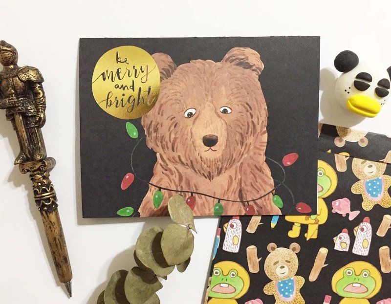 panda杂货铺 圣诞树熊的圣诞卡 - 卡片/明信片 - 纸 