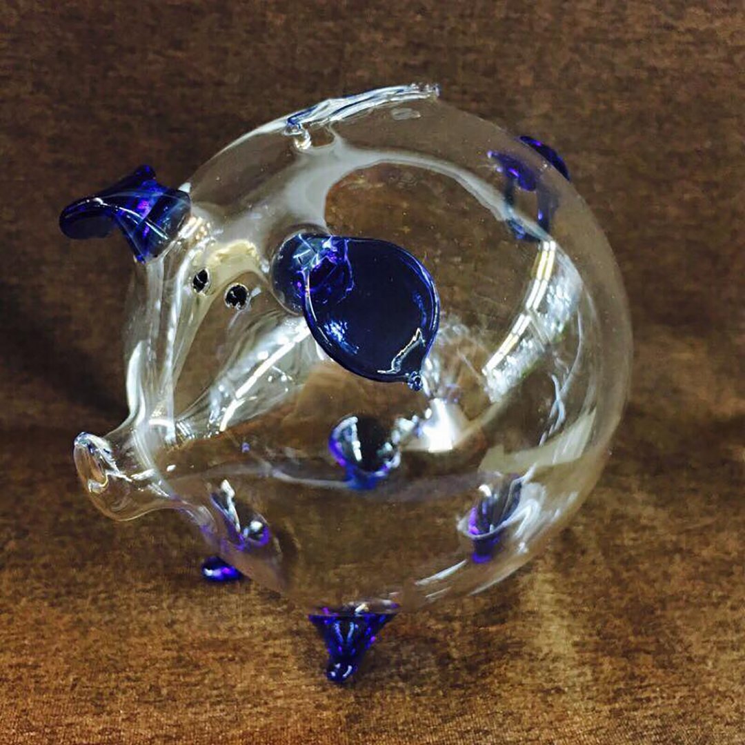 水晶玻璃 存钱猪 存钱筒 - 摆饰 - 玻璃 