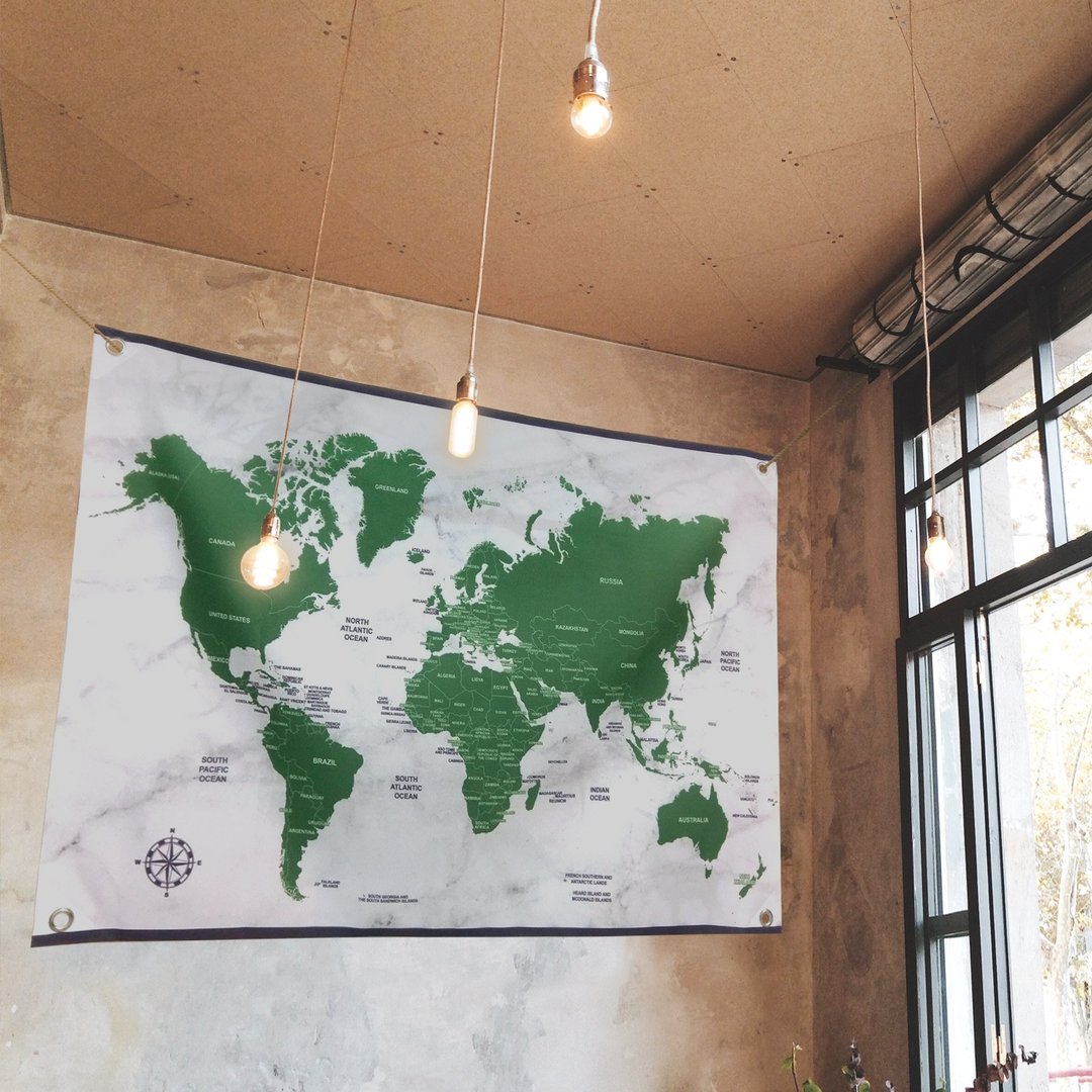 出国旅游/世界地图 定制化 挂布 灵魂书生 - 海报/装饰画/版画 - 其他材质 绿色