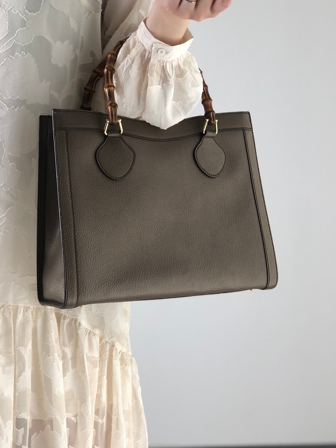 【日本直送，名牌二手包装】GUCCI 竹节皮革托特包手提包棕vintage复古老s4b6rt - 手提包/手提袋 - 真皮 咖啡色