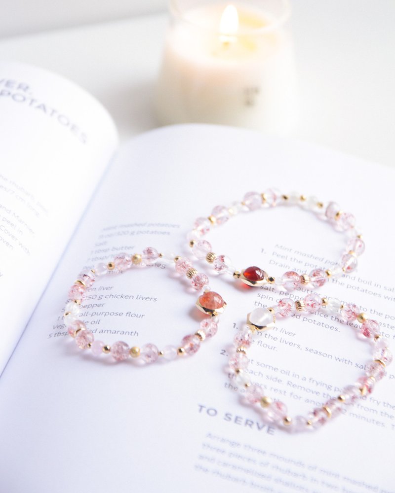 金草莓设计款 - 手链/手环 - 水晶 红色