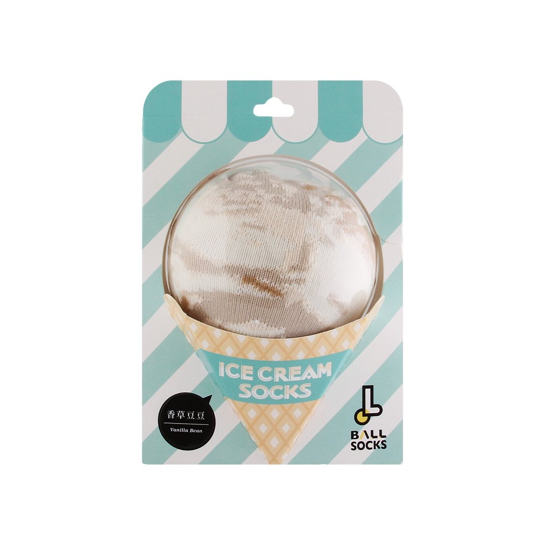 ICE CREAM冰淇淋袜_香草豆豆 - 袜子 - 其他材质 卡其色
