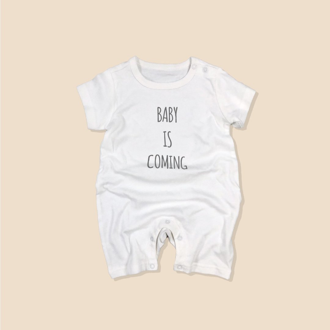 BABY IS COMING 宝宝来了 婴儿棉包屁衣 - 包屁衣/连体衣 - 棉 灰色
