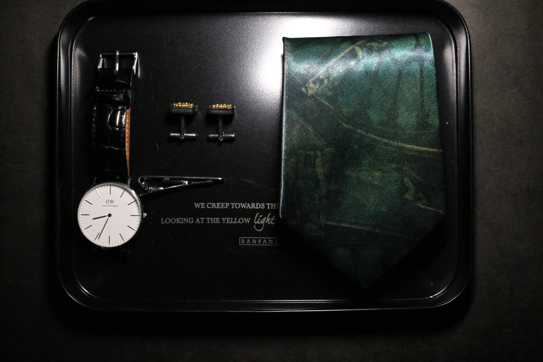 绿色抽象画风格领带休闲绅士necktie - 领带/领带夹 - 丝．绢 绿色