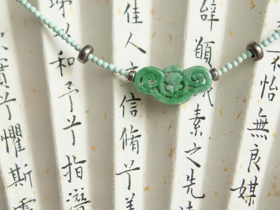 如意 - 花青翡翠如意项链锁骨链 - 项链 - 宝石 