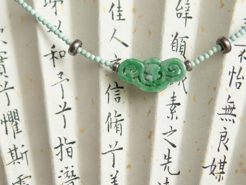 如意 - 花青翡翠如意项链锁骨链 - 项链 - 宝石 
