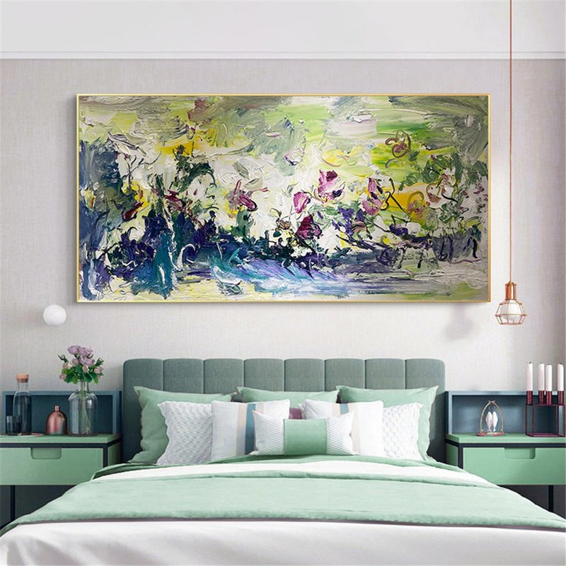 花园  油画/抽象/原创商品/装饰画/挂画/客厅餐厅手绘肌理画 - 海报/装饰画/版画 - 亚麻 