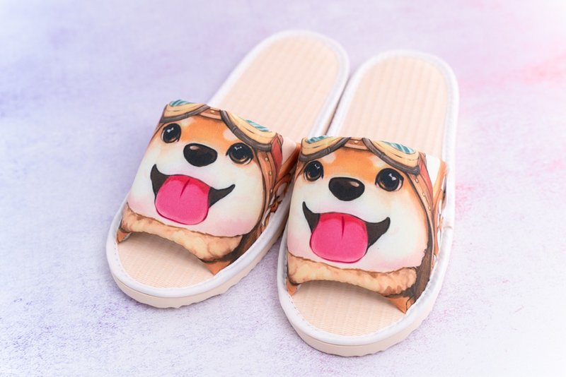 柴犬 夜(蓄)光 拖鞋 - 室内拖鞋 - 其他人造纤维 橘色