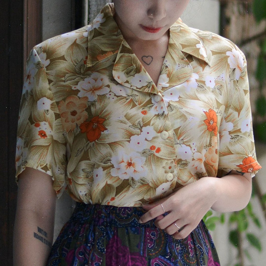 风洋 |  日本古着短袖衬衫 - 女装衬衫 - 其他材质 