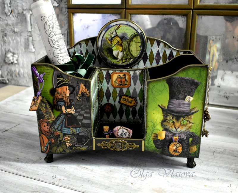 柴郡文具架用于存放钢笔、铅笔和办公用品 - 笔筒/笔座 - 木头 绿色