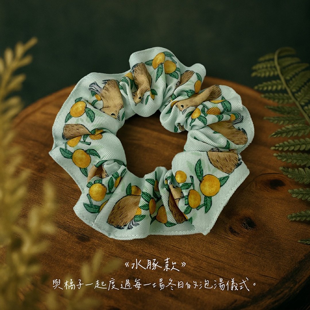水豚款_森林系/弹性发圈/大肠发圈/动物插画/夏日必备 - 发饰 - 聚酯纤维 绿色