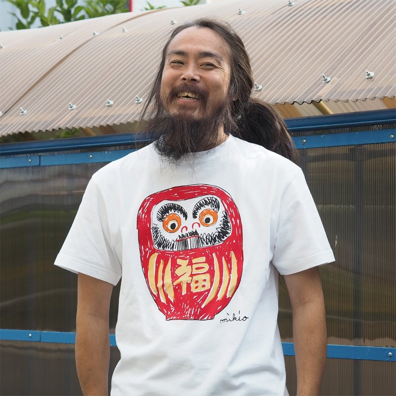 不倒翁达摩达摩成人T恤红SML XL 2XL 3XL - 男装上衣/T 恤 - 棉．麻 红色