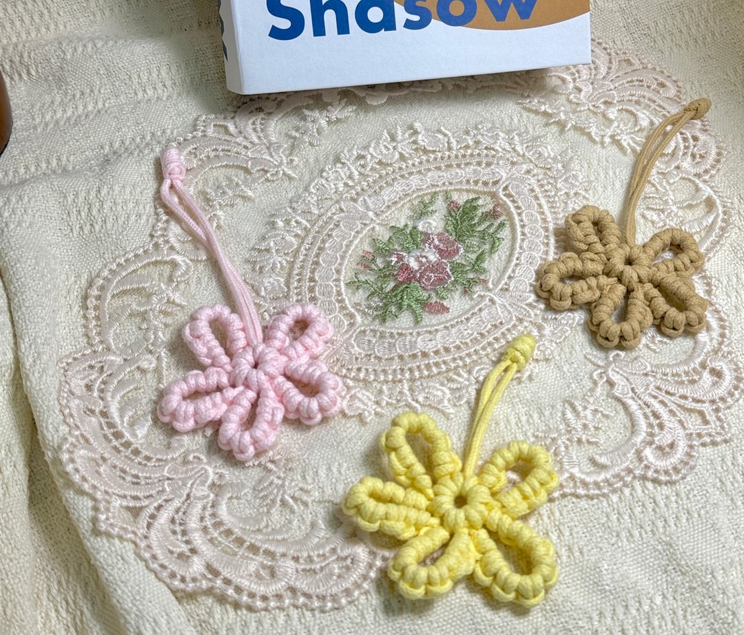 MUMU 俏皮小花编织吊饰 Macrame HAND MADE - 吊饰 - 棉 