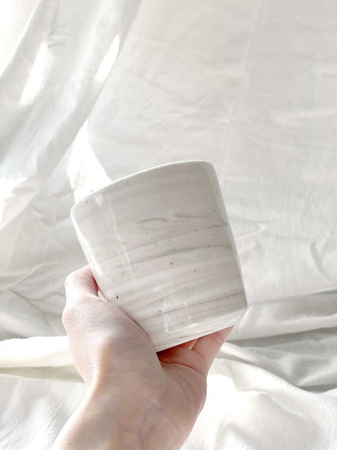 陶瓷手工 | 大理石纹混合泥 Marbling | 咖啡杯 - 其他杯子 - 陶 白色