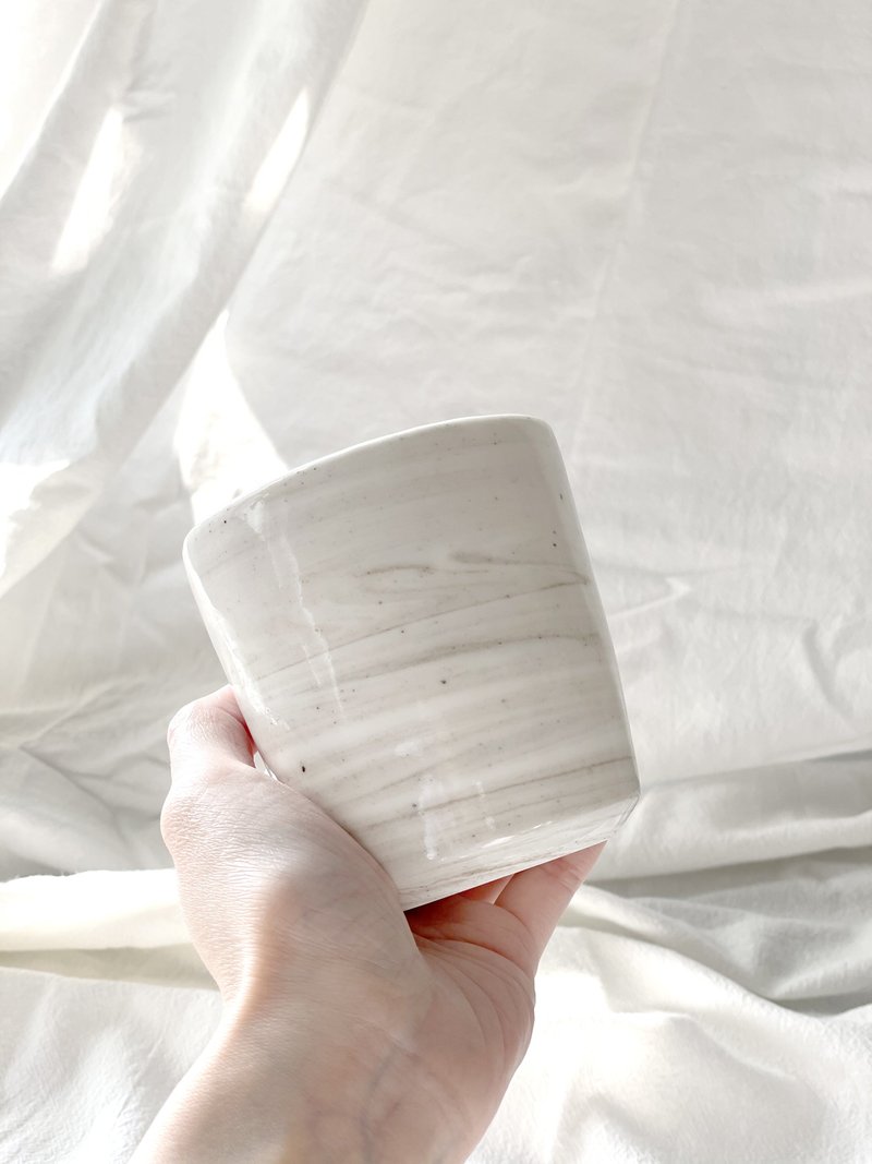 陶瓷手工 | 大理石纹混合泥 Marbling | 咖啡杯 - 其他杯子 - 陶 白色