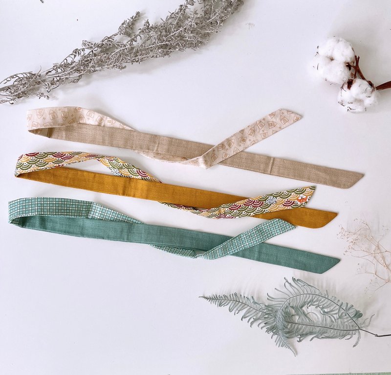 岛森家 / 细版发带 / 夏天 / 三件组 /包邮 - 发饰 - 棉．麻 多色