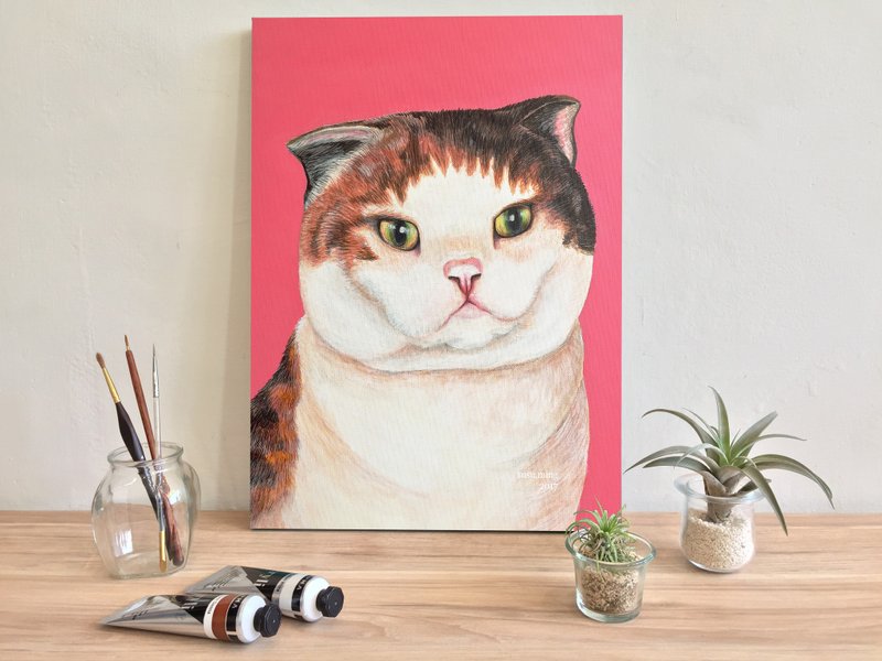 【宠物肖像画】/ 定制 / 无框画 / 压克力 / 5F / 单只 - 摆饰 - 颜料 多色