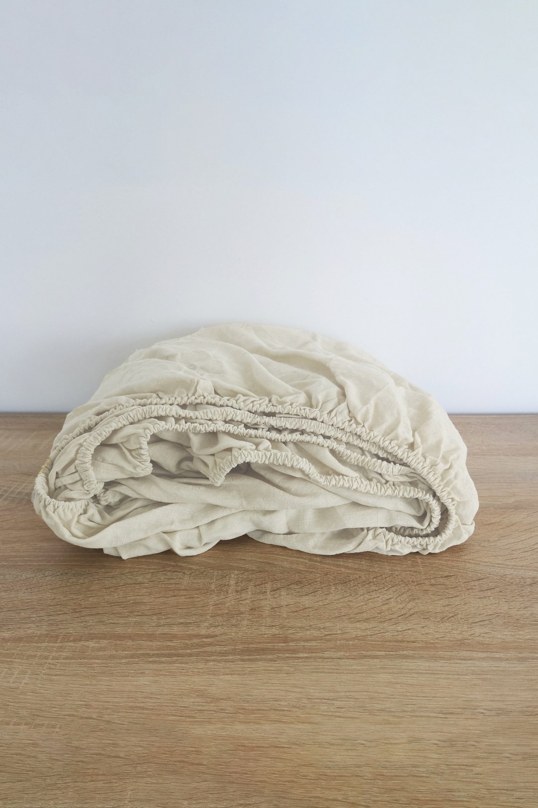 Ivory linen fitted sheet / Softened linen bed sheet / Deep pocket - 寝具 - 亚麻 黄色