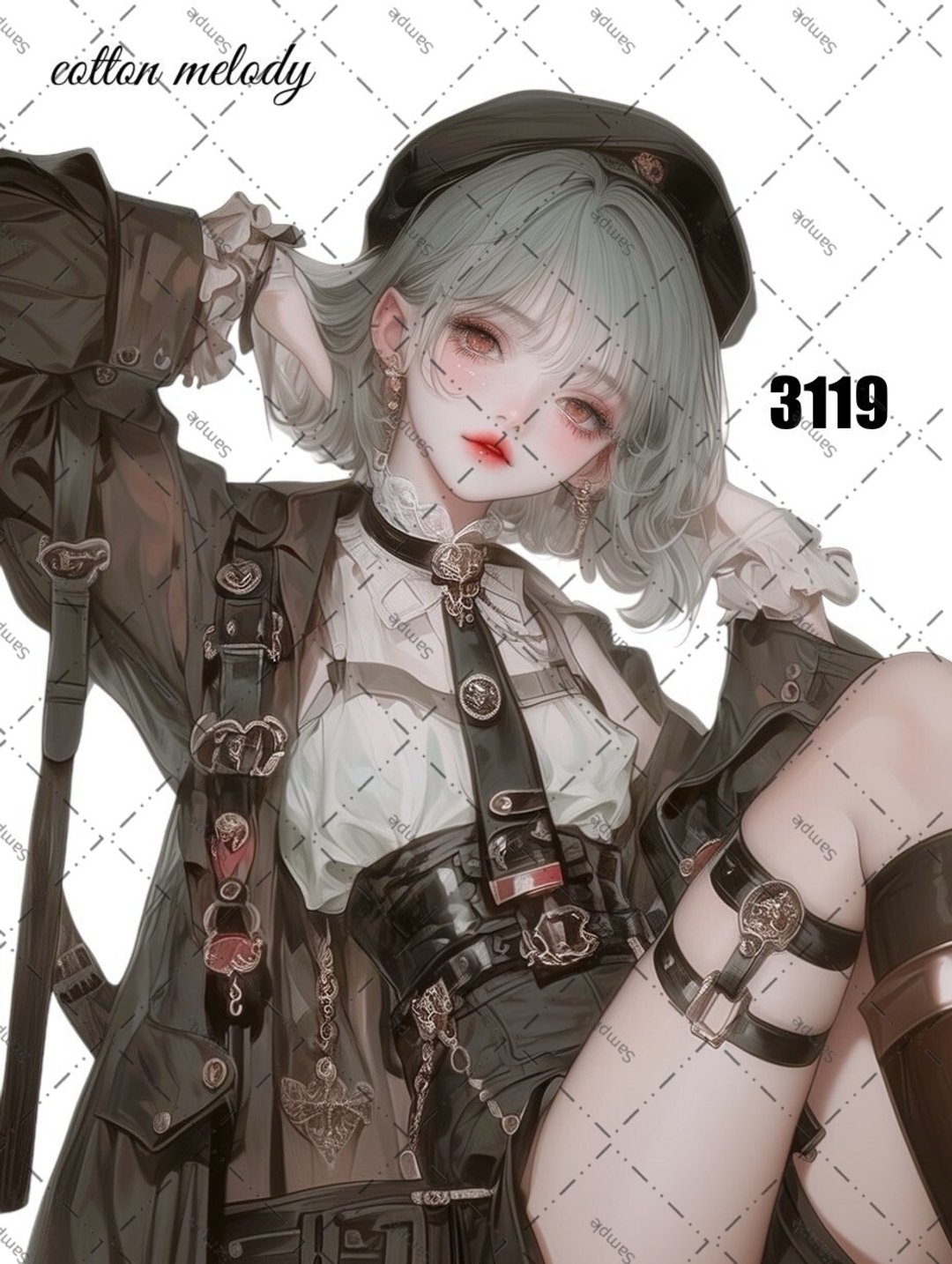original sticker no.3119 人物贴纸 原创贴纸 原创人物贴纸 装饰贴纸 cotton melody - 贴纸 - 纸 