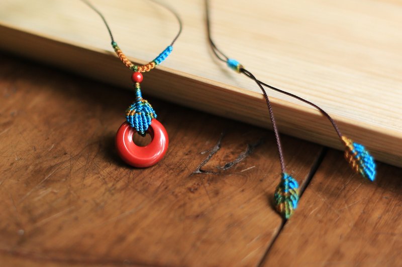 春秋原创 全手工绳编 | 帝王砂平安扣 | 辟邪 化太岁 | 新年 现货 - 项链 - 半宝石 