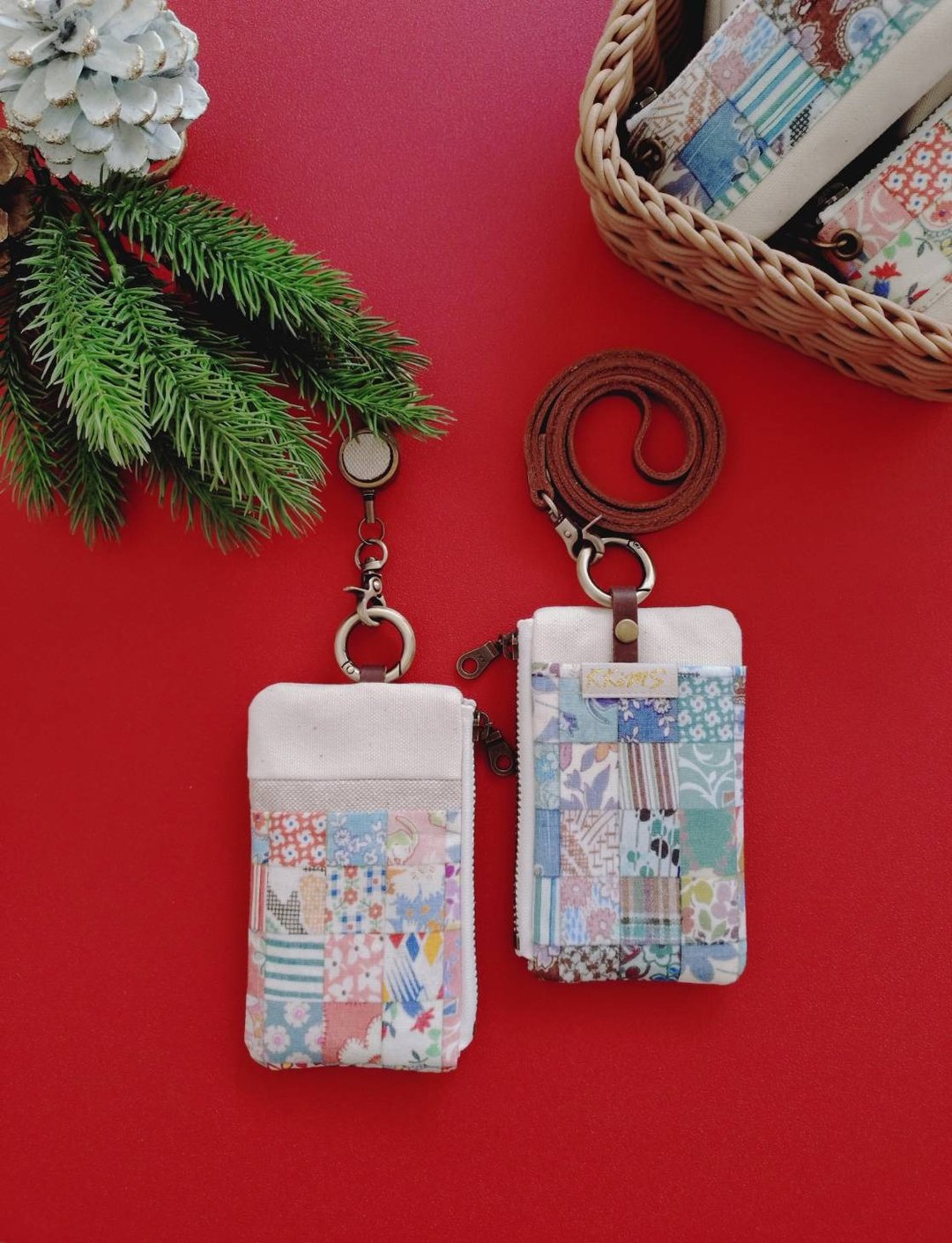 绝版出清！【FCI/票卡证件小包】拟真小拼布 日本布 法国布 - 证件套/卡套 - 棉 多色