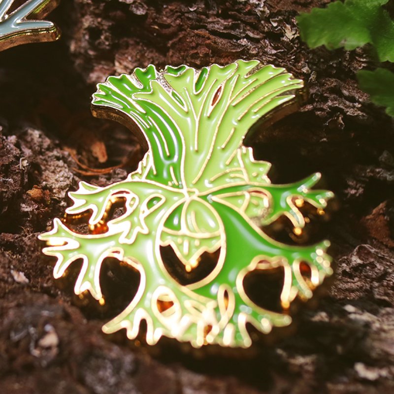 何奇美鹿角蕨-金属-强磁吸铁-徽章 - 徽章/别针 - 其他金属 卡其色