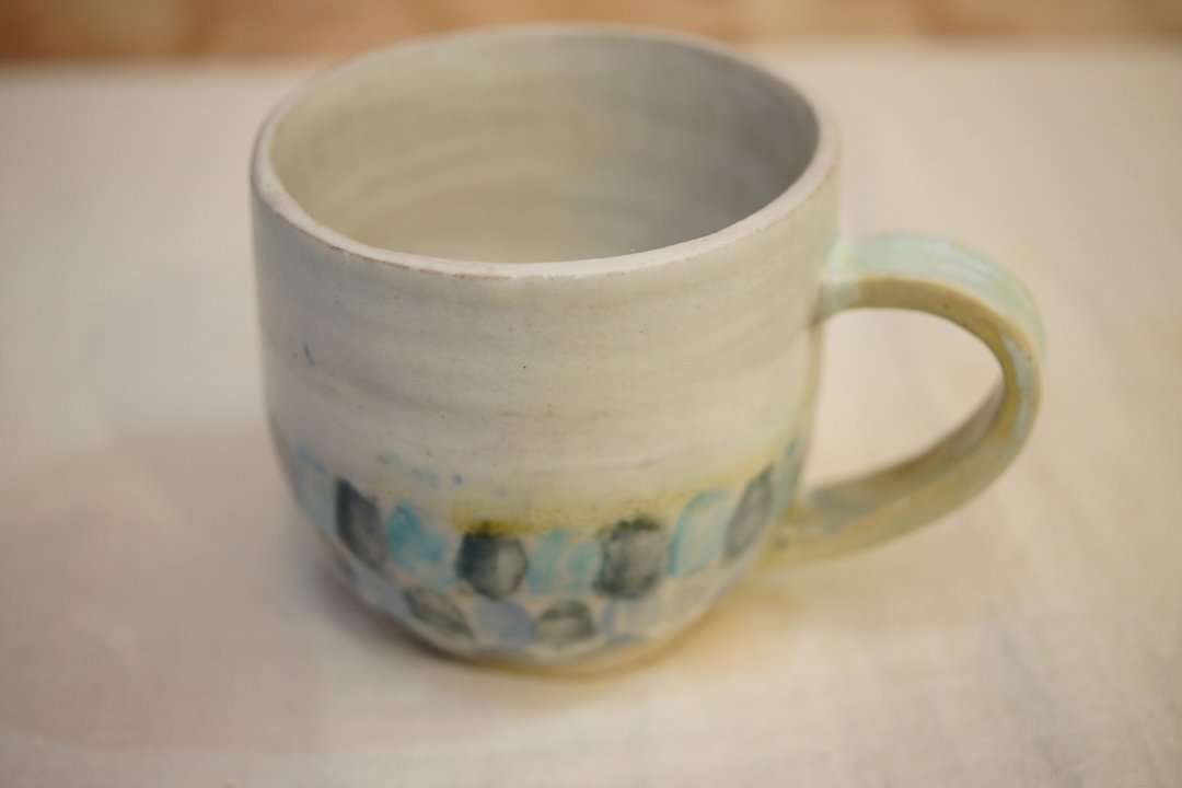 手捏粉引 粉彩 咖啡杯 210ml  红茶杯 陶杯 茶杯 - 咖啡杯/马克杯 - 陶 白色