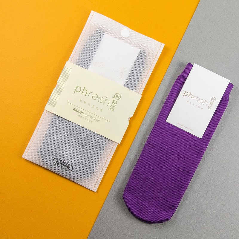 雅着 Argon - 女轻活短袜 - 钼紫 - 袜子 - 尼龙 紫色