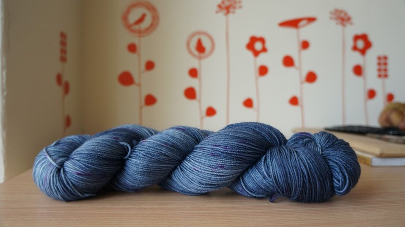 手染线。深蓝牛仔 - 玩偶/公仔 - 羊毛 蓝色