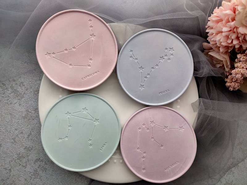 可扩香12星座杯垫 - 香薰/精油/线香 - 其他材质 多色