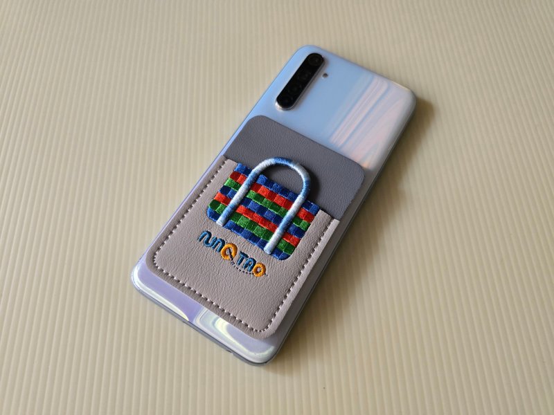 限量_茄芷刺绣手机背贴 - 名片夹/名片盒 - 人造皮革 灰色