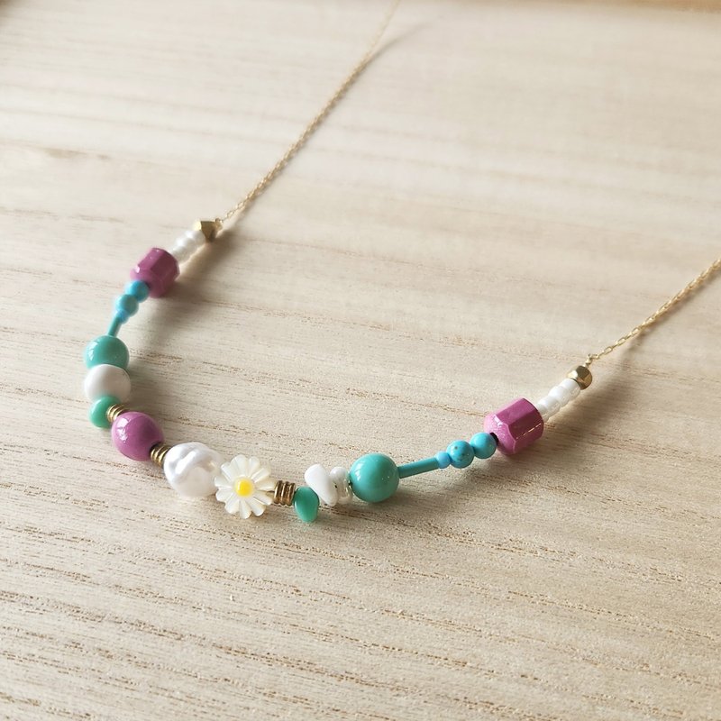樱粉晨曦 Sakura Pink Dawn | 手工串珠项链 | 设计款 - 项链 - 其他材质 多色