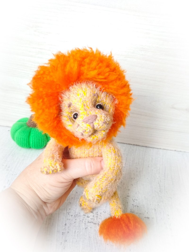 填充狮子动物 卡哇伊玩具狮子。 玩具野生动物狮子。口袋玩具狮子 - 玩具/玩偶 - 其他材质 橘色