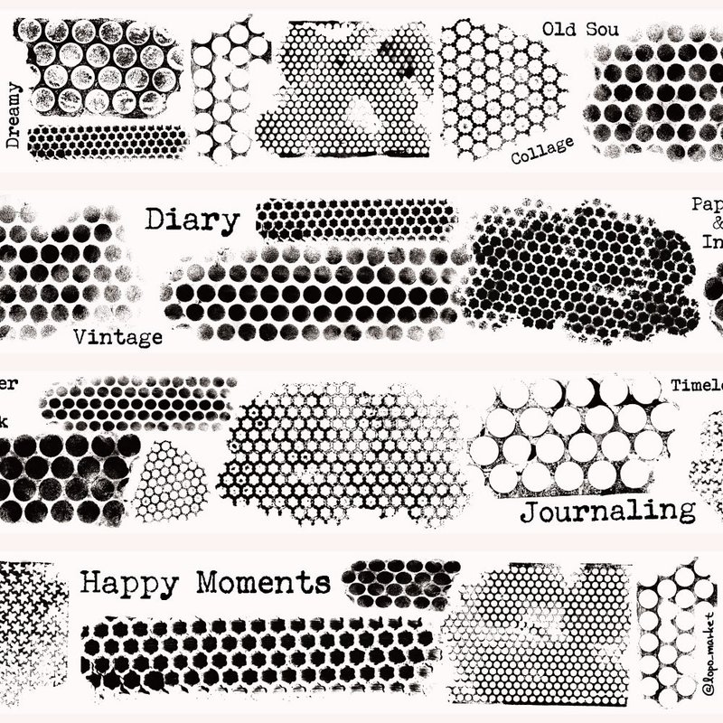 Punchinella 图案雾面PET和纸胶带 2米 - 纸胶带 - 其他材质 