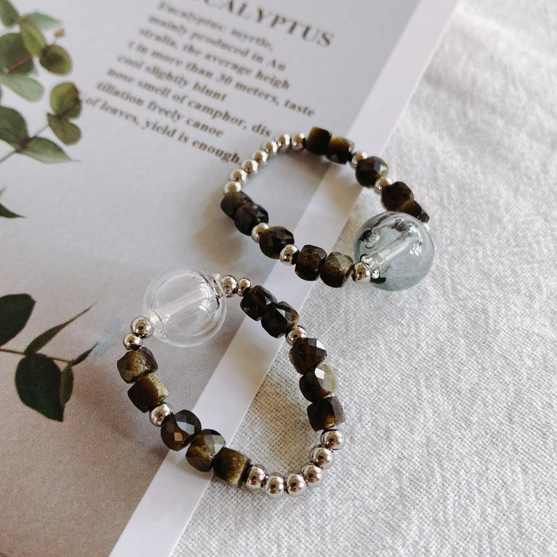 【Cinnamonmon 希娜梦梦 香氛饰品】神秘金沙精油戒 转运来 - 戒指 - 玻璃 