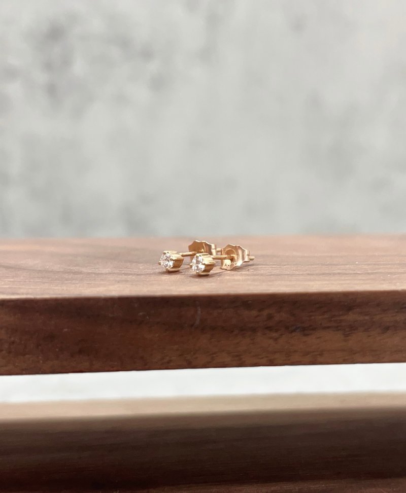 天然钻石耳环 天然南非钻石 玫瑰金 18K K750 - 耳环/耳夹 - 钻石 