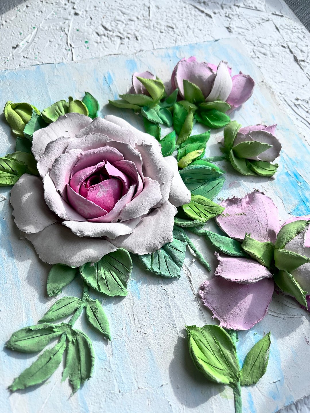 玫瑰画 3D 花朵艺术 粉红花朵画 - 墙贴/壁贴 - 其他材质 粉红色