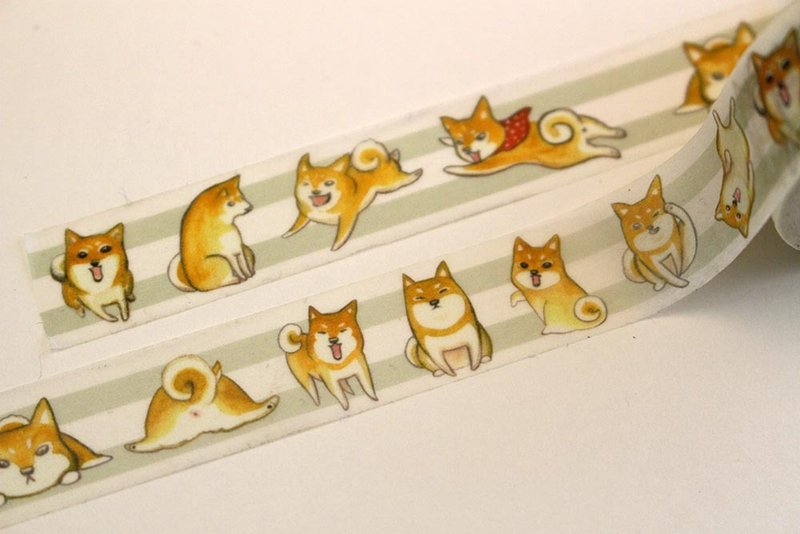 柴柴日记纸胶带 - 纸胶带 - 纸 灰色