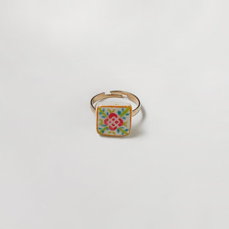 可爱复古小花砖/花窗系列  - 原创 手绘 手作 戒指 - 戒指 - 其他材质 多色