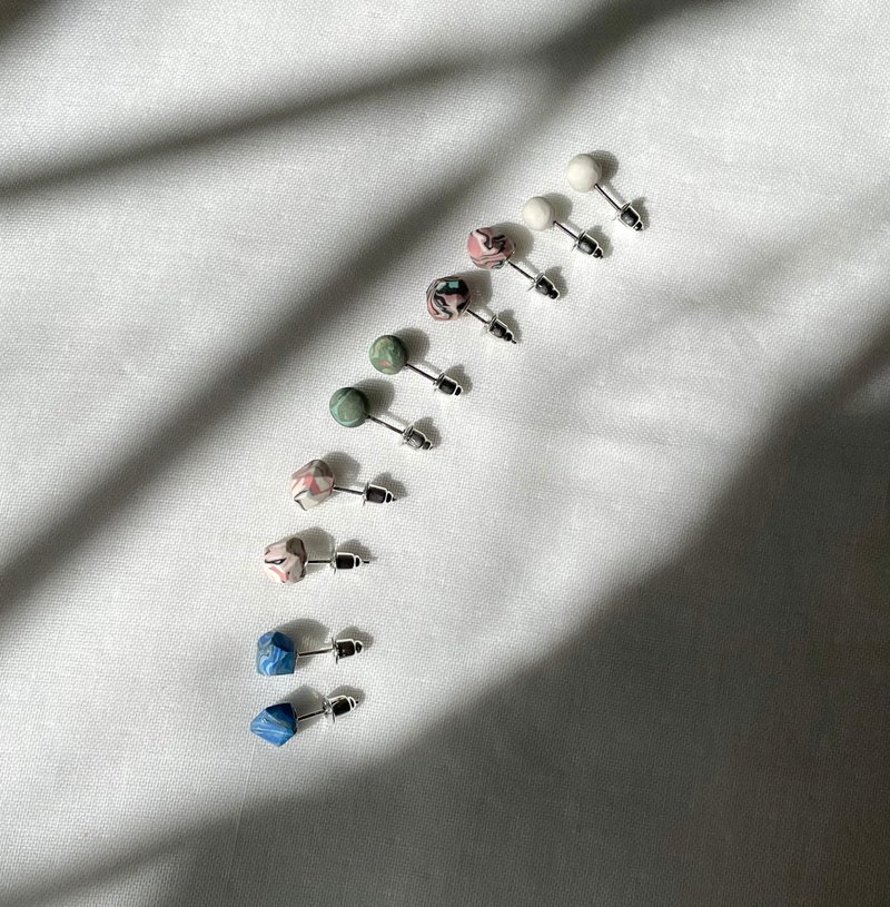 小陶珠系列耳环 - 耳环/耳夹 - 瓷 