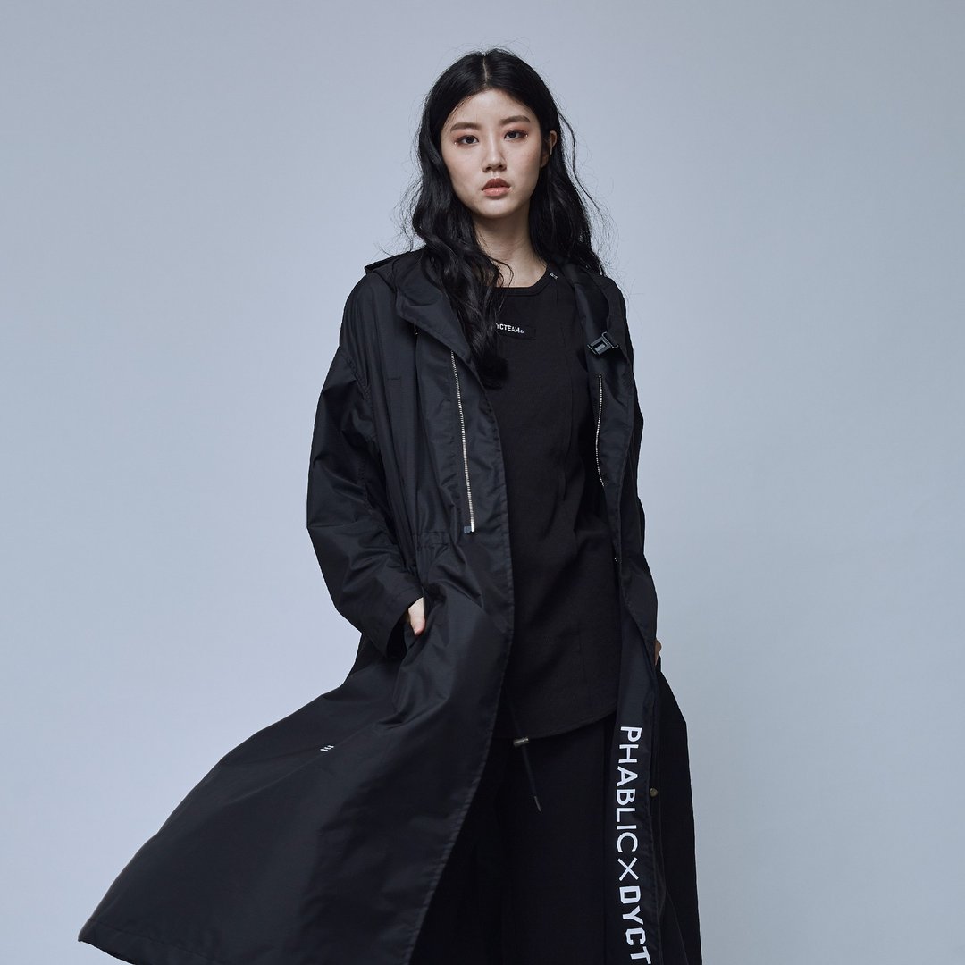 PHABLIC x DYCTEAM- 3M OverCoat 日本设计师联名防水斗篷外套 - 中性连帽卫衣/T 恤 - 聚酯纤维 黑色