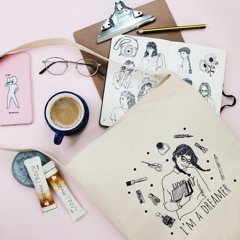 文具梦想家 帆布袋 - 侧背包/斜挎包 - 棉．麻 