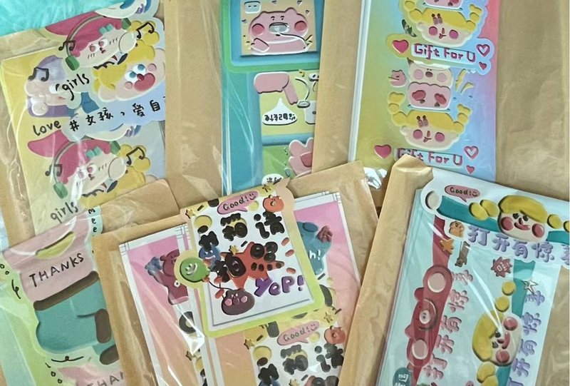 【coloryeah】原创 大封口贴 包装 快递盒贴纸 - 贴纸 - 其他材质 多色